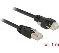 Delock - Cavo patch - Da RJ-45 (M) a RJ-45 (M) avvitabile - 1 m - Cavo SSTP - CAT 6 - nero NEW