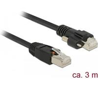Delock - Cavo patch - RJ-45 (M) avvitabile a RJ-45 (M) - 3 m - Cavo SSTP - CAT 6 - nero NEW