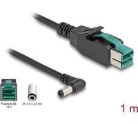Delock Cavo PoweredUSB con spina da 12 V a DC 5,5 x 2,5 mm spina angolata da 1 m NEW