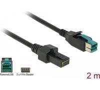 Delock Cavo PoweredUSB maschio 12 V 2 x 4 pin maschio 2 m per stampanti e terminali POS NEW