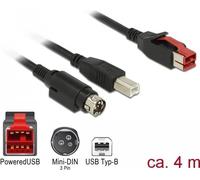 Delock Cavo PoweredUSB maschio 24 V USB tipo B maschio Hosiden Mini-DIN 3 pin maschio 4 m per stampante POS e appuntamento NEW