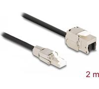 Delock Cavo RJ45 assemblato sul campo al modulo Keystone Jack RJ45 Cat.6A 2 m