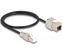 Delock Cavo RJ45 plug-in da assemblare al modulo Keystone RJ45 jack Cat.6A 50 cm