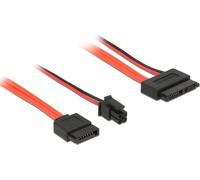 DeLOCK - Cavo SATA - Serial ATA 150/300/600 - Slimline SATA (R) a 4 PIN ATX12V SATA - 30 cm - Nero Rosso NEW