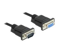 Delock Cavo seriale RS-232 D-Sub9 maschio per femmina 5 m Nero 5 m 86598