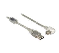 DeLock - Cavo USB 2.0 a Maschio > USB 2.0 B Maschio ad Angolo 90 G sotto 2,0 m, Trasparente