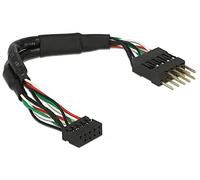 DELOCK Cavo USB 2.0 femmina palo 2,00 mm 10 pin > USB 2.0 maschio 2,54 mm 10 pin 12 cm