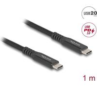 Delock Cavo USB 20 Gbps Spina USB Type-C da 1 m in metallo nero NEW