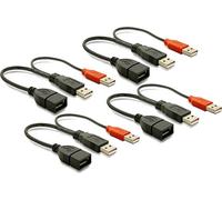 DeLock, cavo Y USB A -> 2x A F/M 0,225 m 4er Pack