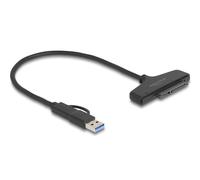 DeLOCK Convertitore da USB a SATA 6 Gb/s con connettore USB Type-C o USB Tipo-A (61042 SATA cable 0.3 m SATA - 22-pin Black - W