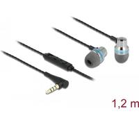 Delock Auricolari in-ear con connettore jack da 3,5 mm, microfono a 4 pin, colore: nero