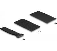 Delock Cuscinetto in velcro autoadesivo con fascette in velcro set da 10 nero NEW