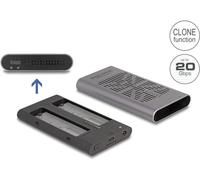 Delock Custodia esterna USB 20 Gbps per 2 SSD M.2 NVMe PCIe con presa USB Type-C e funzione clone