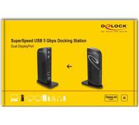 DELOCK 87728 - Docking Station USB Dual DisplayPort 4K, USB 3.2, LAN, Audio