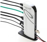 DeLOCK 87771 replicatore di porte e docking station per laptop Cablato Nero, Bianco