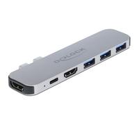 DeLOCK 87753 replicatore di porte e docking station per laptop Grigio