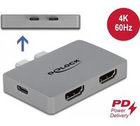 Delock Doppio adattatore HDMI con 4K 60 Hz e PD 3.0 per MacBook NEW