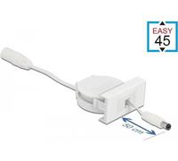 Delock Easy 45 modulo cavo roll-out di alimentazione DC 5,5 x 2,1 mm jack / spina bianco NEW