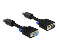 DELOCK EXTENSION CABLE VGA HD15F/HD15M DUAL-SHIELDED W/2*FERRITA 3M