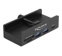 Delock Externer USB 5 Gbps Hub mit 2 x USB Typ-A, 1 x USB Type-C? und SD + Micro SD Slot mit Feststellschraube (64263)