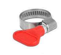 Delock Fascetta stringitubo in acciaio inox 400 SS con dado ad ala 16-25 mm, 5 pezzi, rosso