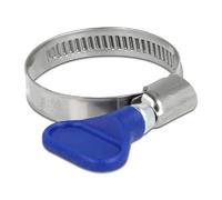 Delock Fascetta stringitubo in acciaio inox 400 SS con dado ad ala 25-40 mm, 5 pezzi, blu