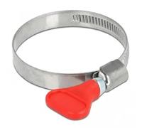 Delock Fascetta stringitubo in acciaio inox 400 SS con dado ad ala 40-60 mm, 5 pezzi, rosso