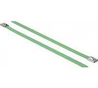Delock Fascette fermacavo in acciaio inossidabile L 200 x P 7,9 mm verde 10 pezzi NEW