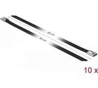 Delock Fascette fermacavo in acciaio inossidabile L 300 x P 7,9 mm nere 10 pezzi NEW