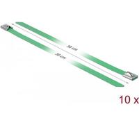 Delock Fascette fermacavo in acciaio inossidabile L 300 x P 7,9 mm verde 10 pezzi NEW