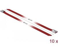Delock Fascette fermacavo in acciaio inossidabile L 400 x L 7,9 mm rosse 10 pezzi NEW