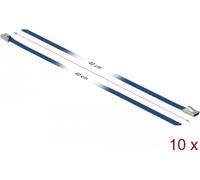 Delock Fascette fermacavo in acciaio inossidabile L 400 x P 4,6 mm blu 10 pezzi NEW
