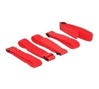 Delock Fascette in velcro L 300 mm x L 20 mm 5 pezzi con anello rosso NEW