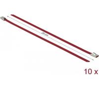 Delock Fascette per cavi in acciaio inossidabile L 200 x L 4,6 mm rosse 10 pezzi