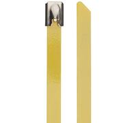 Delock Fascette per Cavi in Acciaio Inox, Lunghezza 200 x Larghezza 7,9 mm, 10 Pezzi, Colore: Giallo
