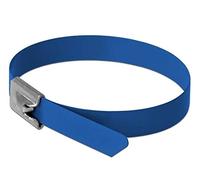 Delock Fascette per Cavi in Acciaio Inox, Lunghezza 400 x Larghezza 7,9 mm, 10 Pezzi, Colore: Blu