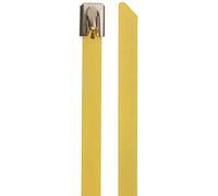 Delock Fascette per Cavi in Acciaio Inox, Lunghezza 400 x Larghezza 7,9 mm, 10 Pezzi, Colore Giallo