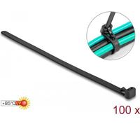 Delock Fascette riutilizzabili resistenti al calore L 300 x L 7,6 mm 100 pezzi nere NEW