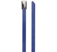 Delock - Fascette stringicavo in Acciaio Inox, Lunghezza 200 x Larghezza 4,6 mm, 10 Pezzi, Colore: Blu