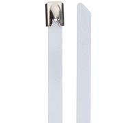 Delock - Fascette stringicavo in Acciaio Inox, Lunghezza 200 x Larghezza 7,9 mm, 10 Pezzi, Colore: Bianco