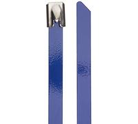 DeLock - Fascette stringicavo in Acciaio Inox, Lunghezza 200 x Larghezza 7,9 mm, 10 Pezzi, Colore: Blu