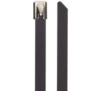 DeLock - Fascette stringicavo in Acciaio Inox, Lunghezza 200 x Larghezza 7,9 mm, 10 Pezzi, Colore: Nero