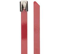 DeLock - Fascette stringicavo in Acciaio Inox, Lunghezza 200 x Larghezza 7,9 mm, 10 Pezzi, Colore: Rosso
