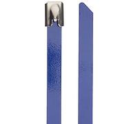 DeLock - Fascette stringicavo in Acciaio Inox, Lunghezza 300 x Larghezza 7,9 mm, 10 Pezzi, Colore: Blu