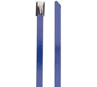 DeLock - Fascette stringicavo in Acciaio Inox, Lunghezza 400 x Larghezza 4,6 mm, 10 Pezzi, Colore: Blu