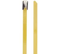 DeLock - Fascette stringicavo in Acciaio Inox, Lunghezza 400 x Larghezza 4,6 mm, 10 Pezzi, Colore: Giallo