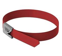 DeLock - Fascette stringicavo in Acciaio Inox, Lunghezza 400 x Larghezza 7,9 mm, 10 Pezzi, Colore: Rosso