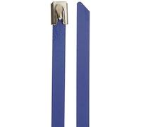DeLock - Fascette stringicavo in Acciaio Inox, Lunghezza 500 x Larghezza 7,9 mm, 10 Pezzi, Colore: Blu