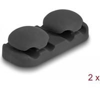 Delock Fermacavo con 4 boccole autoadesive nere set 2 pezzi NEW