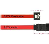 DeLOCK FLEXI - Cavo SATA - Serial ATA 150/300/600 - SATA a 7 pin (M) - SATA a 7 pin (M) - 10 m - bloccato - rosso (83837) NEW